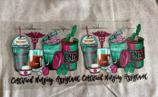 CNA blue and pink wrap