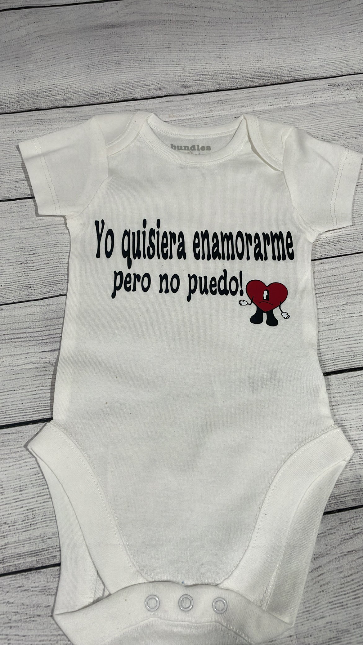 Yo quisiera enamorarme bad bunny inspired baby onesie